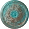 Ekena Millwork Luton Ceiling Medallion (Fits Canopies up to 3 1/2"), Hand-Painted Copper Green Patina, 21"OD x 2"P CM21LUCGS - alternate 1